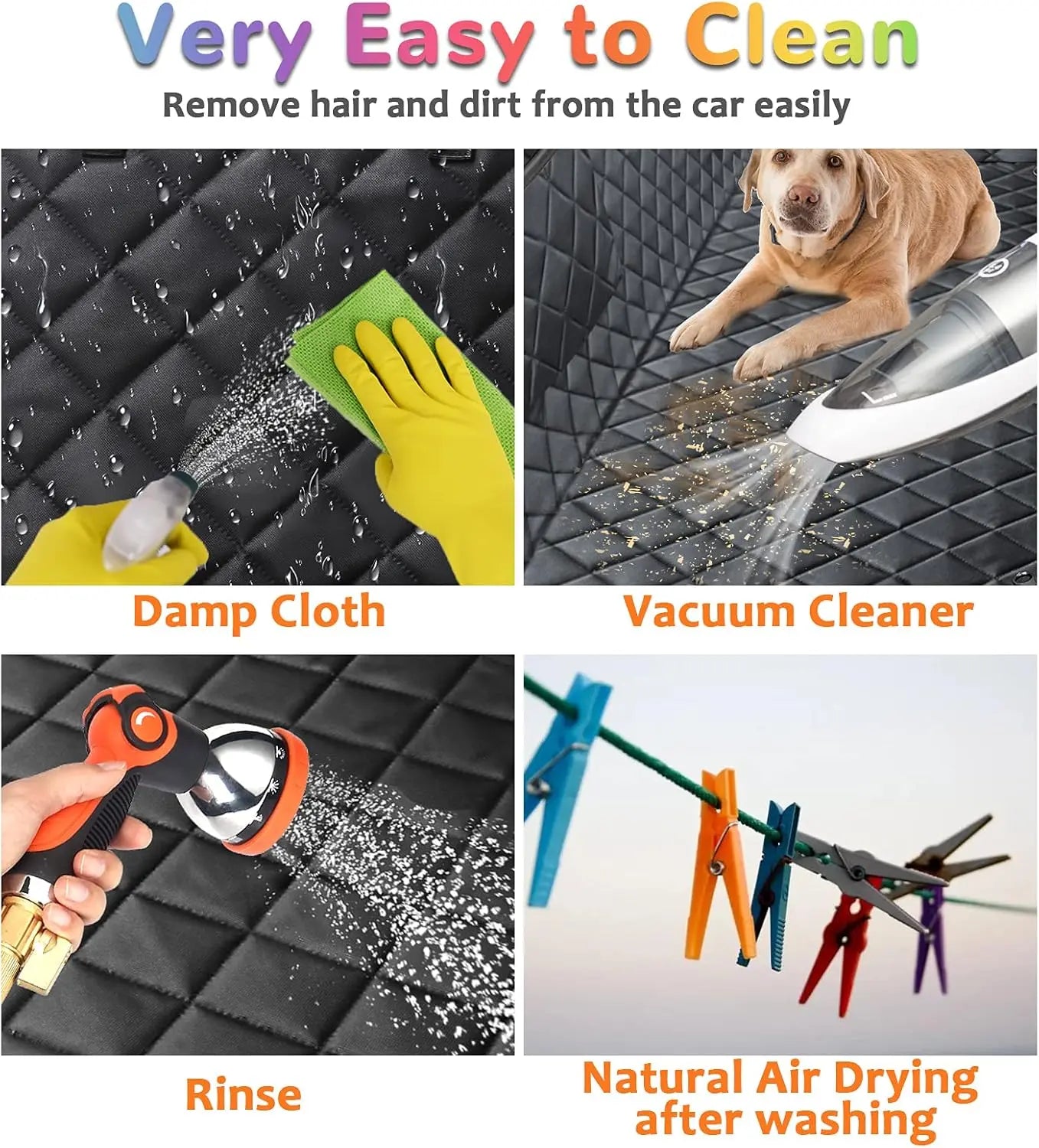Waterproof Heavy-Duty Dog Car Seat Cover Hammock - Scratch-Proof, Non-Slip Back Seat Protector for Cars, Trucks, and SUVs