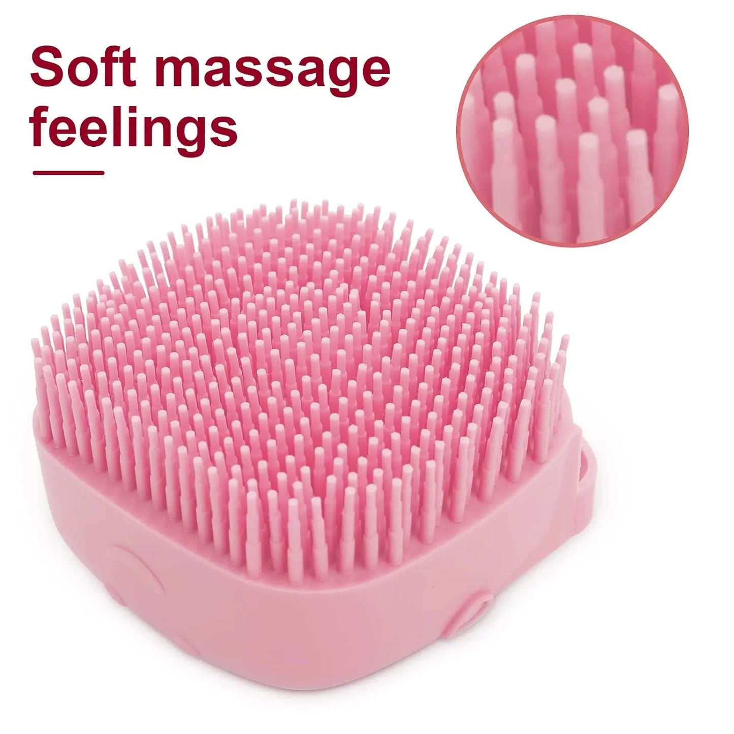 Pet Bath Soap Dispenser Massage Brush, Silicone Shampoo Dispensing Massager with Soft Bristles for Dogs and Cats, Pet Grooming Shower Massage Brush