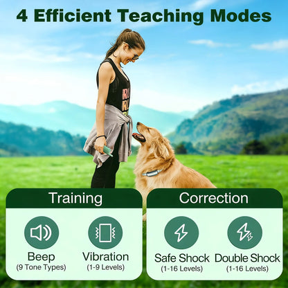 Dog Shock Collar for 2 Dogs, 3300Ft Training Collar with Remote, 3 Modes: Beep, Shock, Rechargeable, Adjustable, for Medium Large Dogs (20-150Lbs), Rechargeable Collars