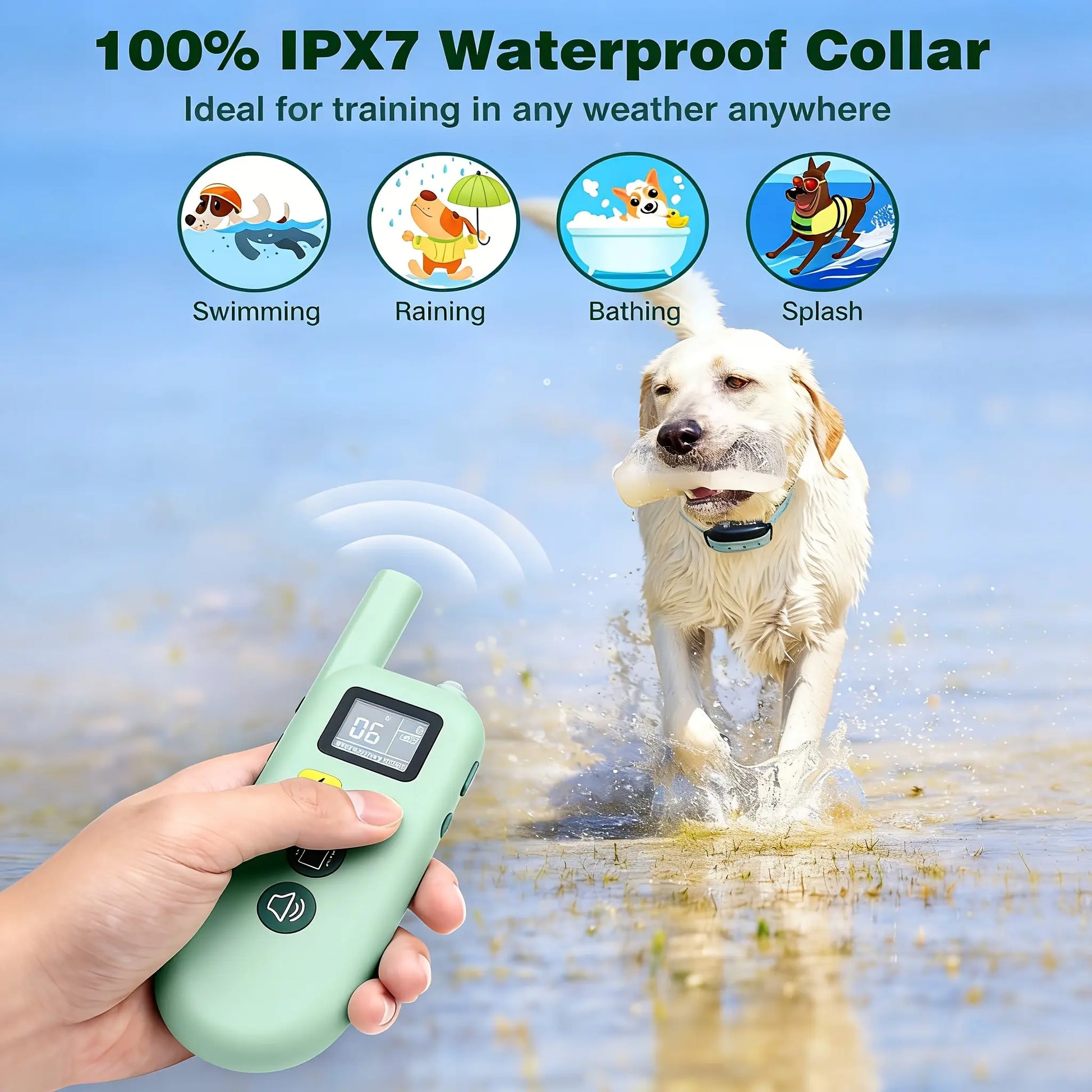 Dog Shock Collar for 2 Dogs, 3300Ft Training Collar with Remote, 3 Modes: Beep, Shock, Rechargeable, Adjustable, for Medium Large Dogs (20-150Lbs), Rechargeable Collars
