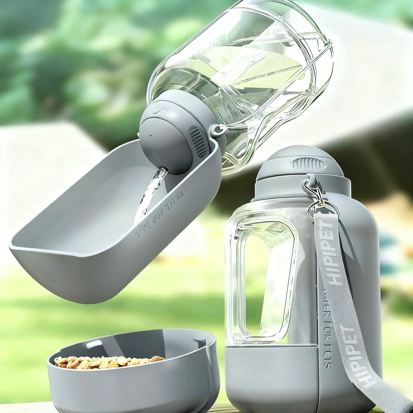 1000Ml Dog Water Bottle with 300Ml Food Container - Portable Leak-Proof Dispenser for Outdoor Pet Travel, Ideal for Walking, Hiking, and Camping - Perfect Gift for Dog Lovers