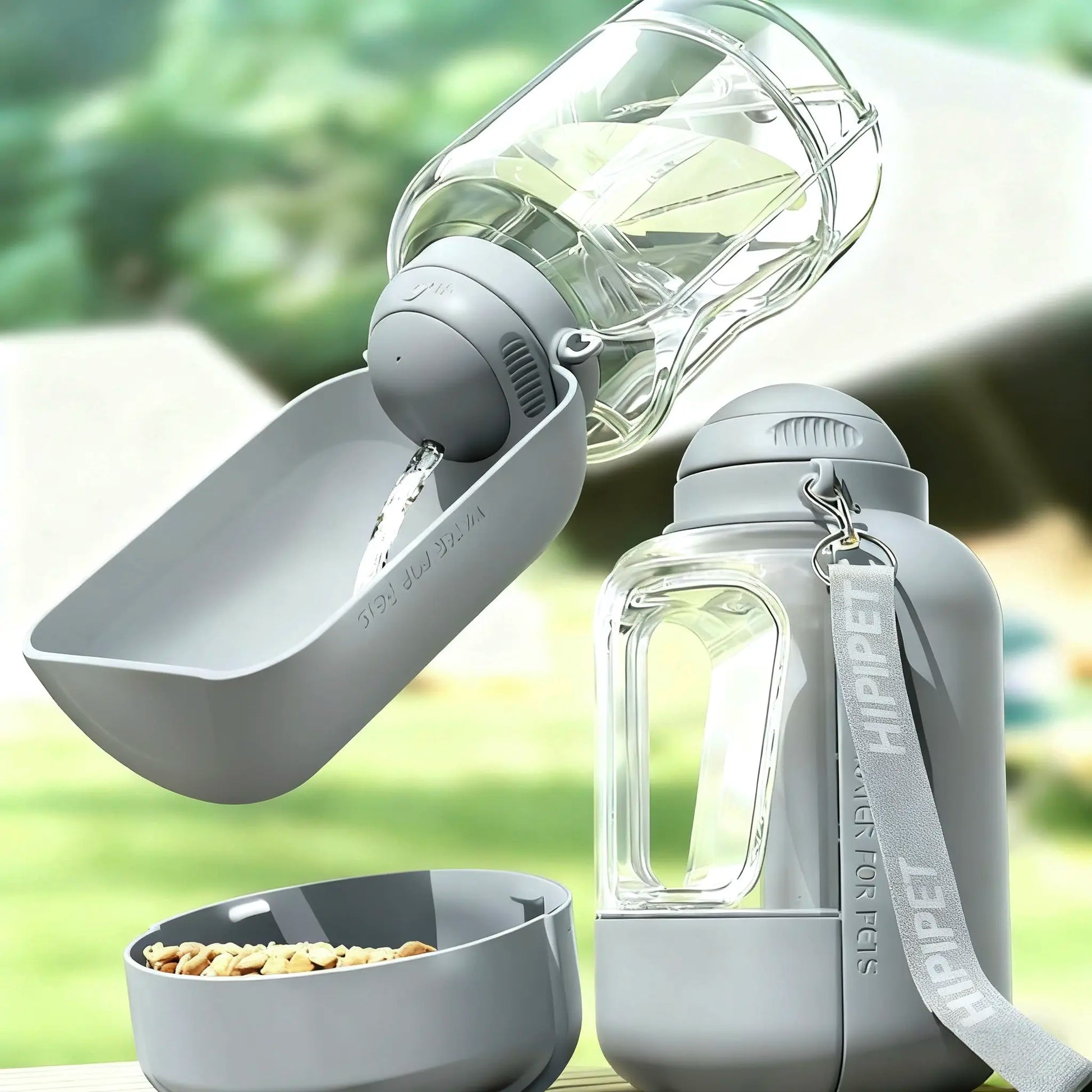 1000Ml Dog Water Bottle with 300Ml Food Container - Portable Leak-Proof Dispenser for Outdoor Pet Travel, Ideal for Walking, Hiking, and Camping - Perfect Gift for Dog Lovers
