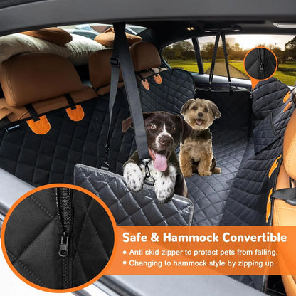 Waterproof Heavy-Duty Dog Car Seat Cover Hammock - Scratch-Proof, Non-Slip Back Seat Protector for Cars, Trucks, and SUVs