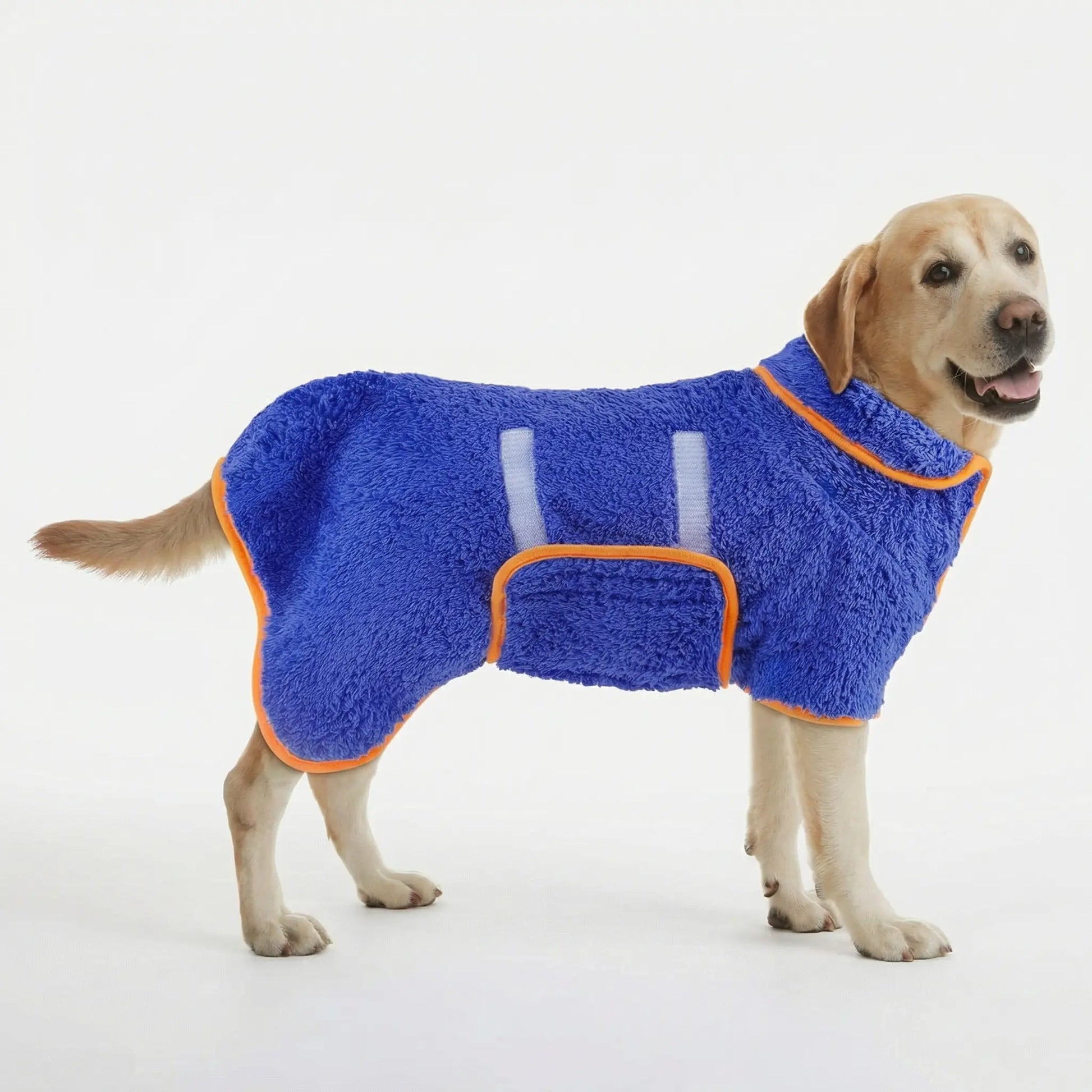 Bienbee Dog Bathrobe, Quick-Drying Super Absorbent Dog Robes for Bath, Pet Dressing Gown with Adjustable Velcro Strap, Warm Dog Clothing