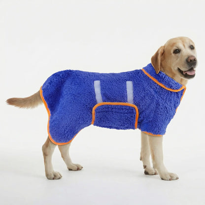 Bienbee Dog Bathrobe, Quick-Drying Super Absorbent Dog Robes for Bath, Pet Dressing Gown with Adjustable Velcro Strap, Warm Dog Clothing