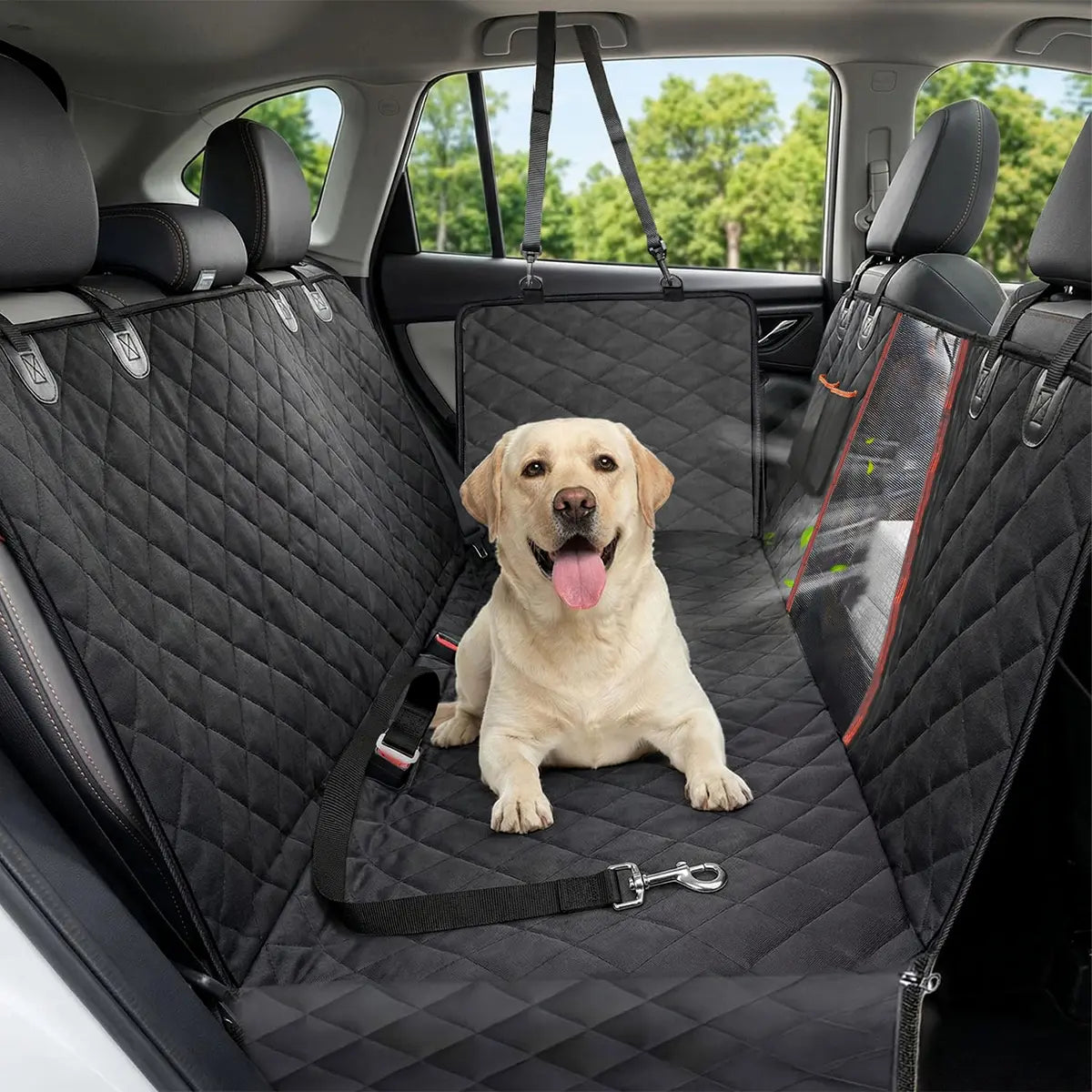 Waterproof Heavy-Duty Dog Car Seat Cover Hammock - Scratch-Proof, Non-Slip Back Seat Protector for Cars, Trucks, and SUVs