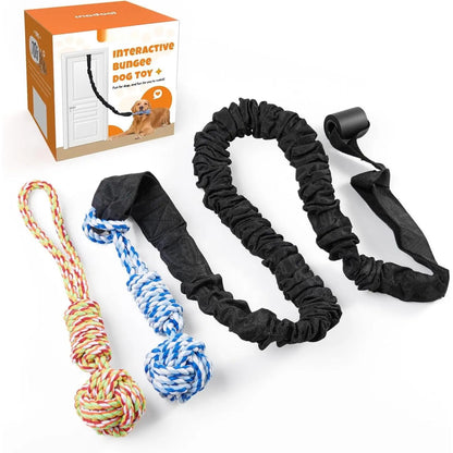 Spring Pole Rope Toys for Medium to Large Dogs - Interactive Tug of War Bungee Exercise Ropes for Indoor and Outdoor Use (Door Style)