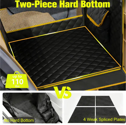 Large & Medium Dog Car Basket, Rear Seat Extended Hammock Style. Hard-Floor Vehicle Compatible, Heavy-Duty Waterproof Dog Basket with 2 Mesh Windows, Storage Bag and Flip Straps, Suitable for Cars, Trucks and Suvs.