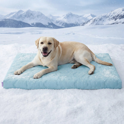 Bedsure Dog Cooling Mat - Q-MAX>0.4 Washable Non-Slip Summer Bed for Large Dogs, Gel-Free and Electric-Free