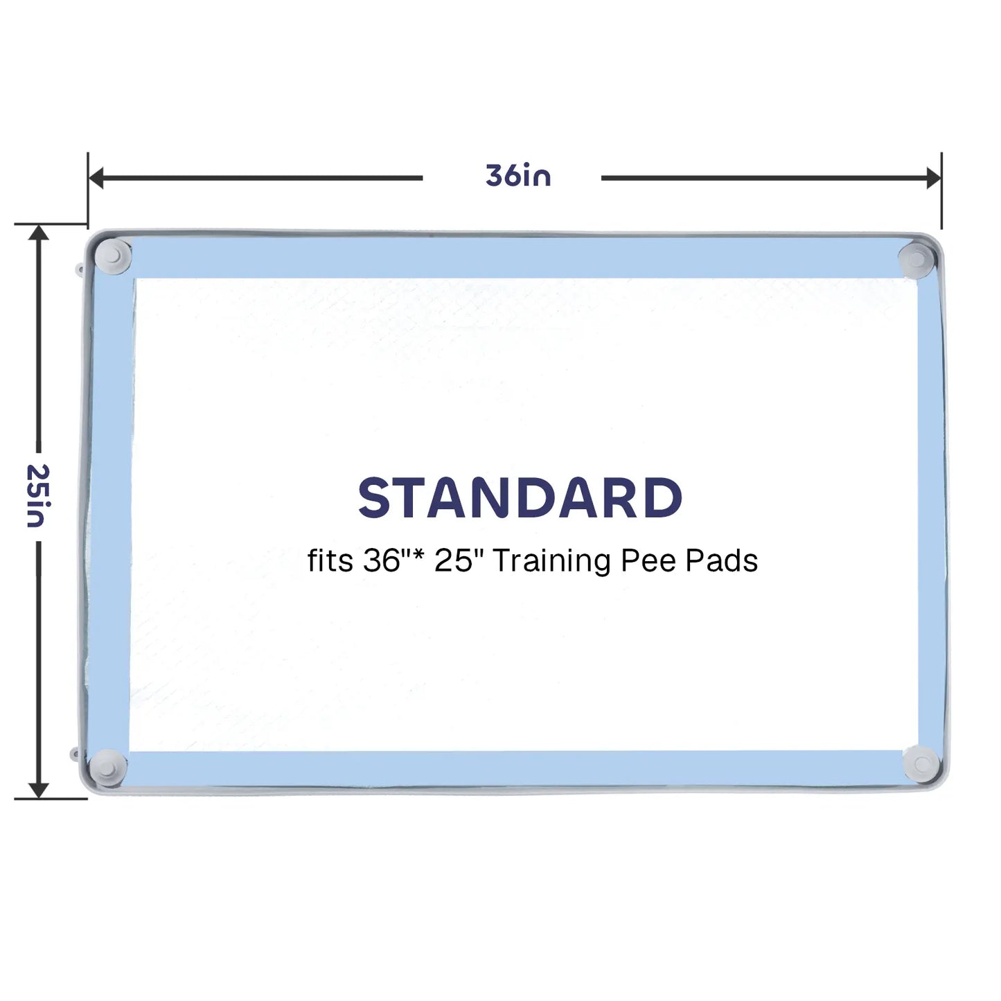 Leak-Proof Non-Slip Silicone Dog Pee Pad Holder for 24" x 24" Training Pads - Portable and Easy to Clean with Fixed Buttons