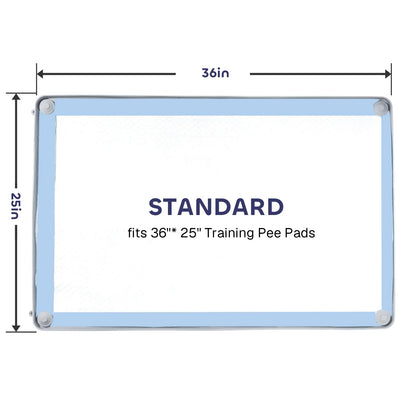 Leak-Proof Non-Slip Silicone Dog Pee Pad Holder for 24" x 24" Training Pads - Portable and Easy to Clean with Fixed Buttons
