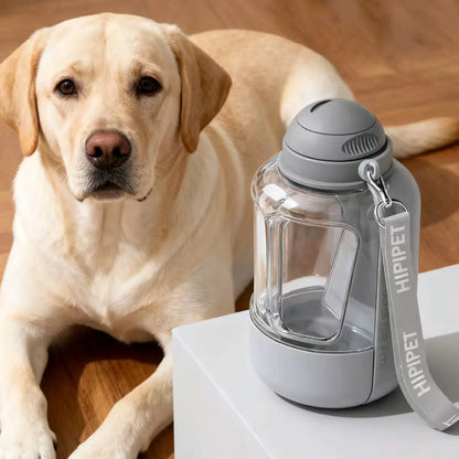 1000Ml Dog Water Bottle with 300Ml Food Container - Portable Leak-Proof Dispenser for Outdoor Pet Travel, Ideal for Walking, Hiking, and Camping - Perfect Gift for Dog Lovers