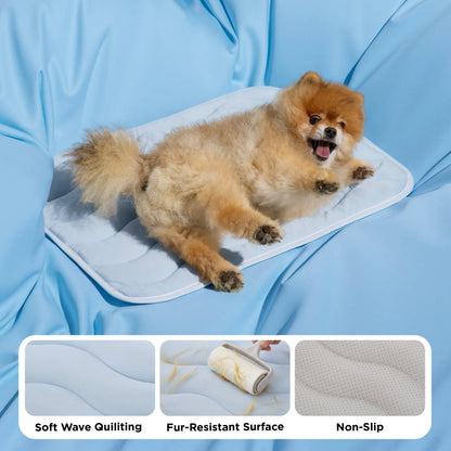 Bedsure Dog Cooling Mat - Q-MAX>0.4 Washable Non-Slip Summer Bed for Large Dogs, Gel-Free and Electric-Free