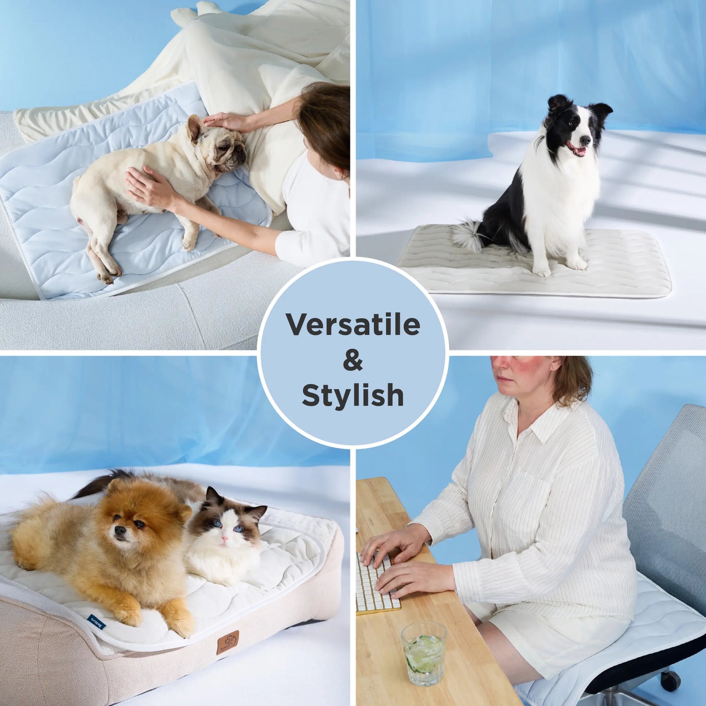 Bedsure Dog Cooling Mat - Q-MAX>0.4 Washable Non-Slip Summer Bed for Large Dogs, Gel-Free and Electric-Free