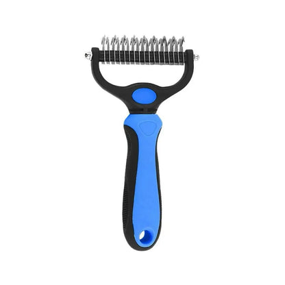 Pain-Free Dematting Undercoat Rake for Pets - Double-Sided Shedding Brush and Tangle Remover Tool for Dogs and Cats, Reduces Loose Hair and Mats Effortlessly