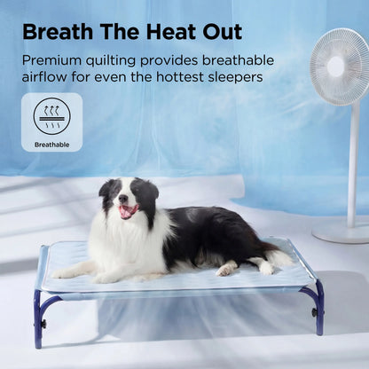 Bedsure Dog Cooling Mat - Q-MAX>0.4 Washable Non-Slip Summer Bed for Large Dogs, Gel-Free and Electric-Free