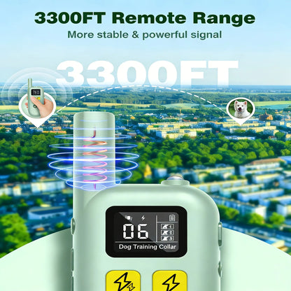 Dog Shock Collar for 2 Dogs, 3300Ft Training Collar with Remote, 3 Modes: Beep, Shock, Rechargeable, Adjustable, for Medium Large Dogs (20-150Lbs), Rechargeable Collars