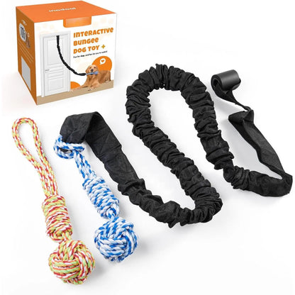Spring Pole Rope Toys for Medium to Large Dogs - Interactive Tug of War Bungee Exercise Ropes for Indoor and Outdoor Use (Door Style)