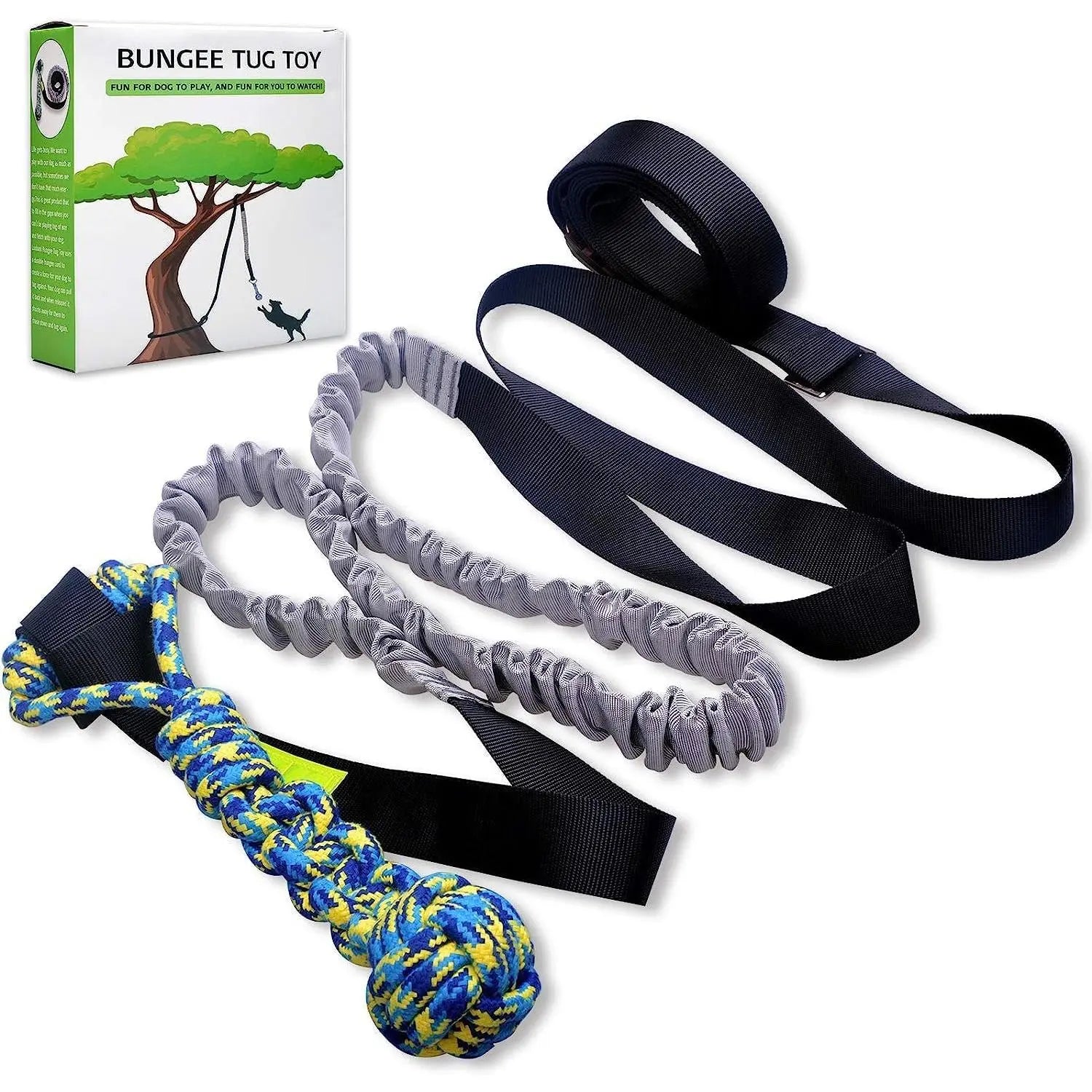 Spring Pole Rope Toys for Medium to Large Dogs - Interactive Tug of War Bungee Exercise Ropes for Indoor and Outdoor Use (Door Style)