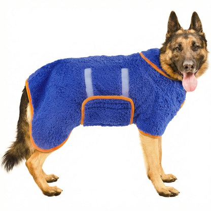Bienbee Dog Bathrobe, Quick-Drying Super Absorbent Dog Robes for Bath, Pet Dressing Gown with Adjustable Velcro Strap, Warm Dog Clothing