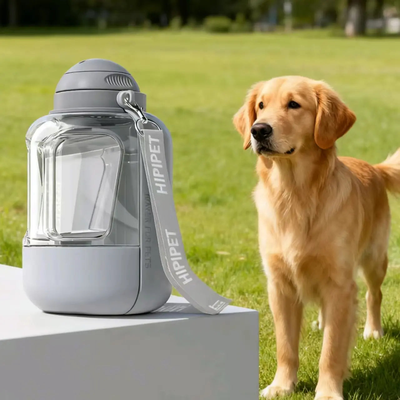 1000Ml Dog Water Bottle with 300Ml Food Container - Portable Leak-Proof Dispenser for Outdoor Pet Travel, Ideal for Walking, Hiking, and Camping - Perfect Gift for Dog Lovers