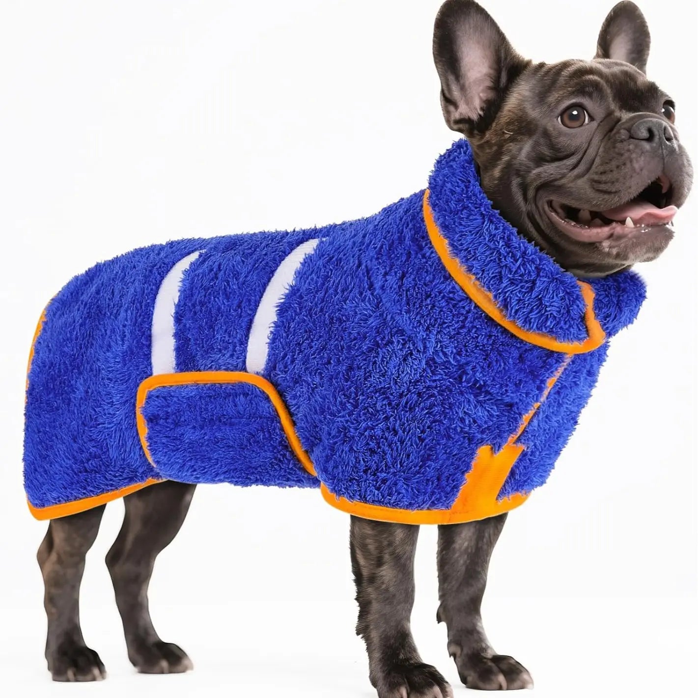 Bienbee Dog Bathrobe, Quick-Drying Super Absorbent Dog Robes for Bath, Pet Dressing Gown with Adjustable Velcro Strap, Warm Dog Clothing