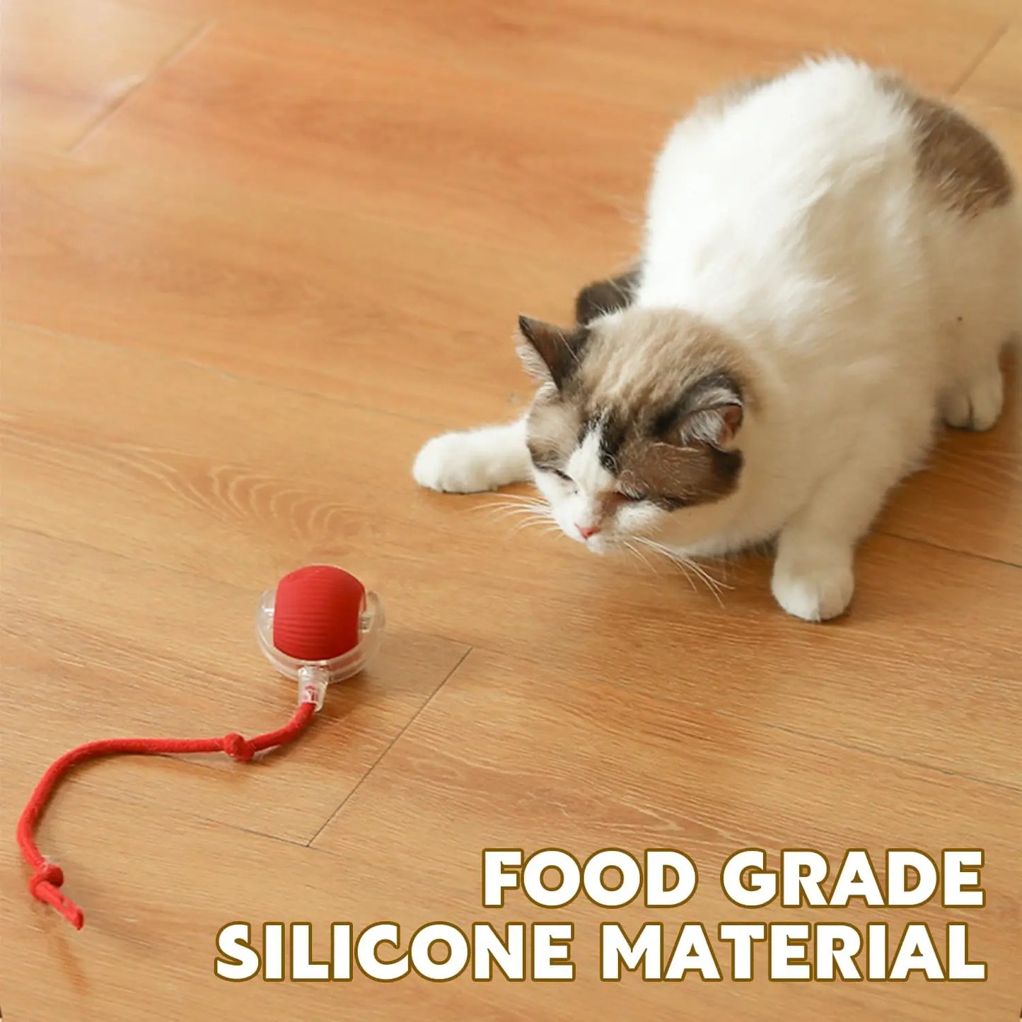 Interactive Pet Toy Ball for Indoor Cats and Dogs - Smart Rolling Ball for Engaging Play (Red)
