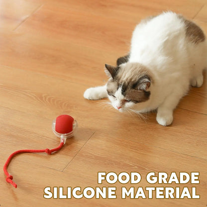 Interactive Pet Toy Ball for Indoor Cats and Dogs - Smart Rolling Ball for Engaging Play (Red)