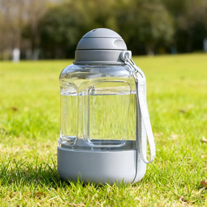 1000Ml Dog Water Bottle with 300Ml Food Container - Portable Leak-Proof Dispenser for Outdoor Pet Travel, Ideal for Walking, Hiking, and Camping - Perfect Gift for Dog Lovers